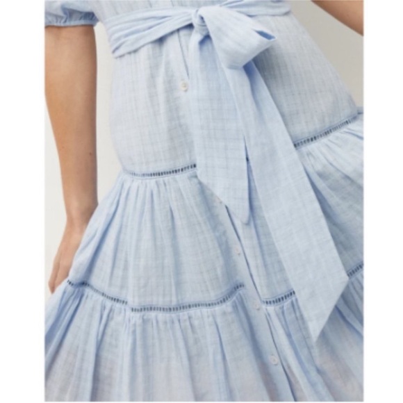 Veronica Beard Dewey Tiered mini blue Dress Sz 6 - Picture 4 of 5